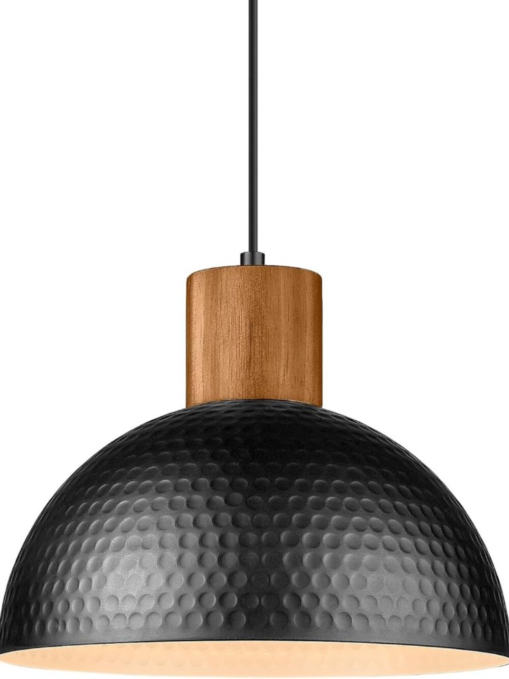 ELYONA 12" Hammered Metal Pendant Light - Black, NIB
